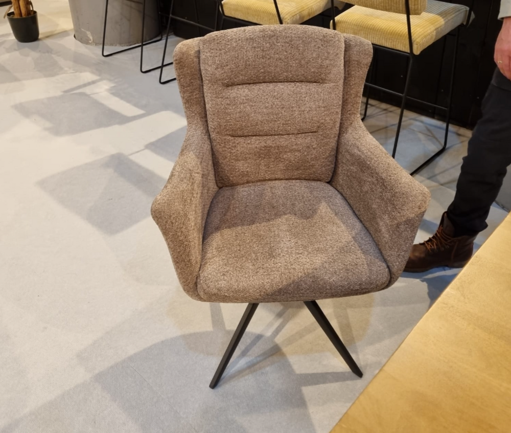 Eetkamerstoel Maud met draaifunctie & arm retro bliss stof - leverbaar in 3 kleuren + Gratis impregneer spray