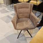 Eetkamerstoel Maud met draaifunctie & arm retro bliss stof - leverbaar in 3 kleuren + Gratis impregneer spray