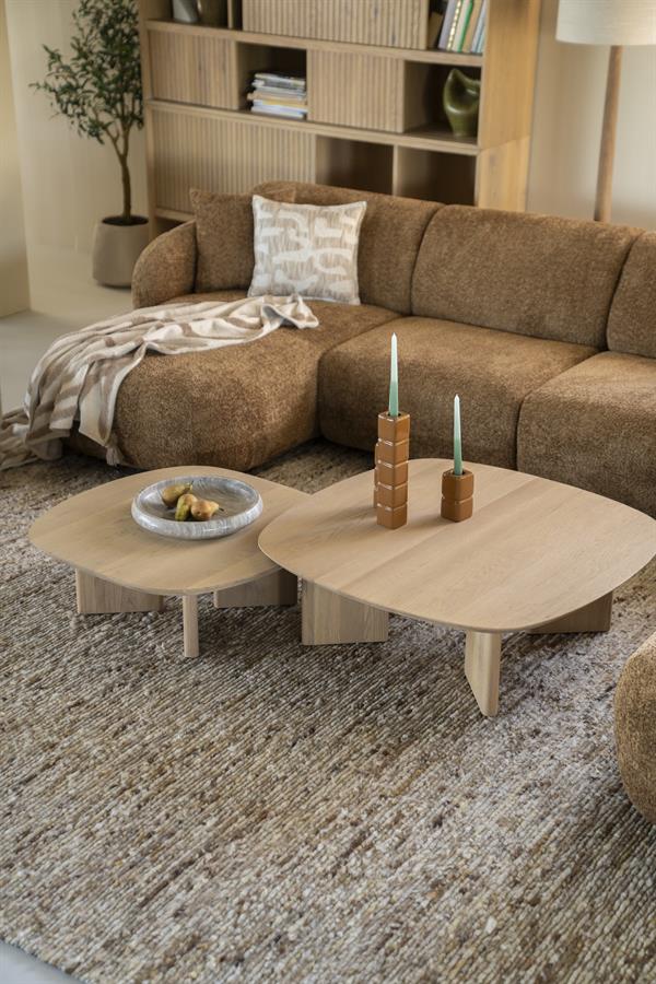 Salontafel Stef Eleonora small 80x80 cm - Naturel eikenhout