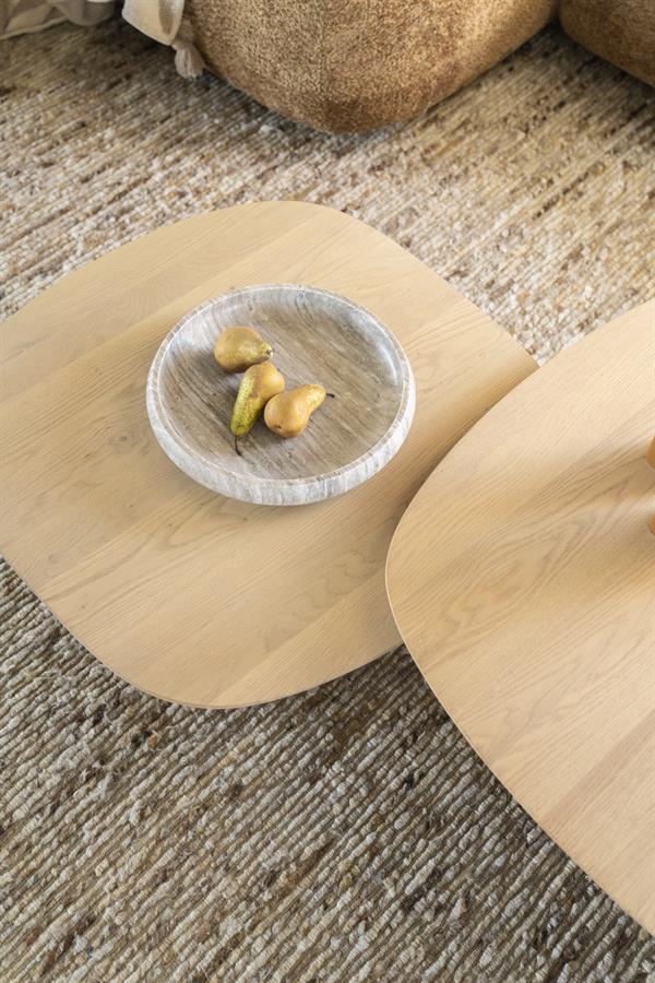 Salontafel Stef Eleonora small 80x80 cm - Naturel eikenhout