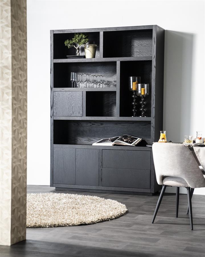 Kabinet/Wandkast Helsinki Eleonora  150x220 cm - Zwart eiken