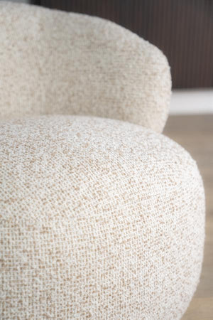 Fauteuil draaibaar "Maeve" Eleonora zonder armleuning - Beige Maywood stof