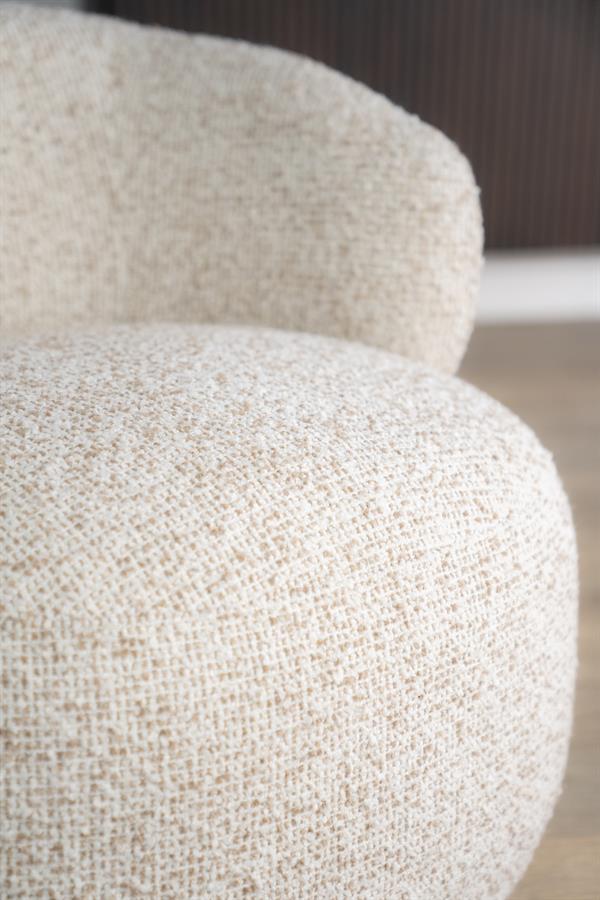 Fauteuil draaibaar "Maeve" Eleonora zonder armleuning - Beige Maywood stof