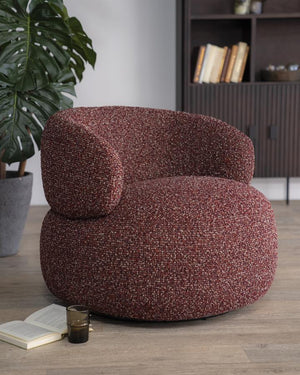 Fauteuil draaibaar "Maeve" Eleonora zonder armleuning - Rood Maywood stof