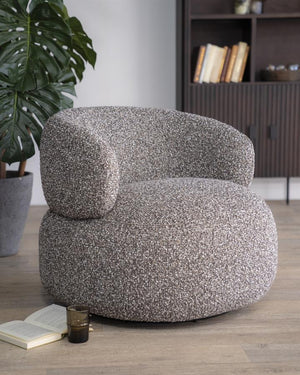 Fauteuil draaibaar "Maeve" Eleonora zonder armleuning - Taupe Maywood stof