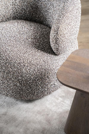 Fauteuil draaibaar "Maeve" Eleonora zonder armleuning - Taupe Maywood stof