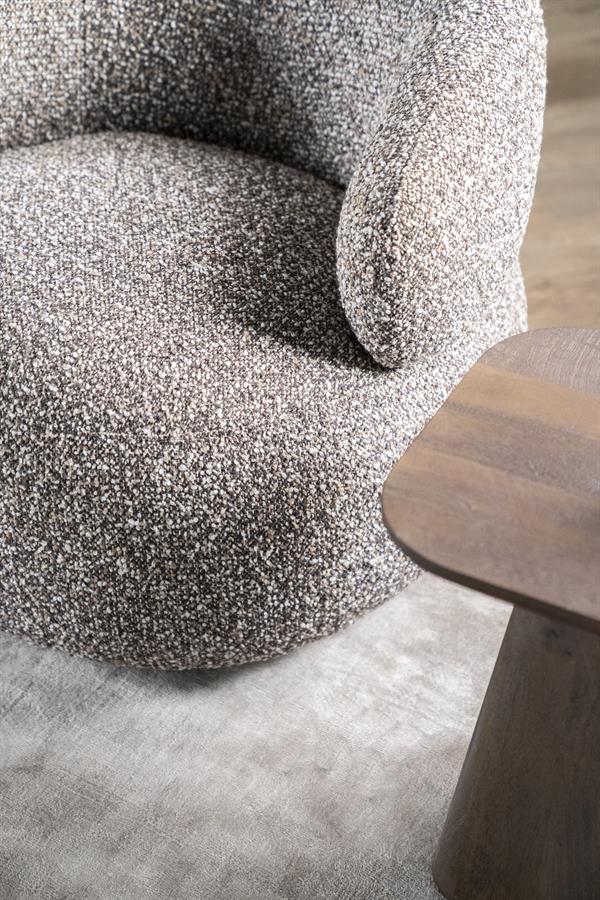 Fauteuil draaibaar "Maeve" Eleonora zonder armleuning - Taupe Maywood stof