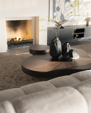Salontafel Bobbie Eleonora organische vorm 150x110 cm - Walnoot kleur