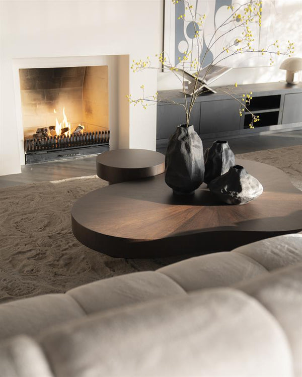 Salontafel Bobbie Eleonora organische vorm 150x110 cm - Walnoot kleur