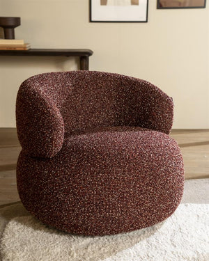 Fauteuil draaibaar "Maeve" Eleonora zonder armleuning - Rood Maywood stof