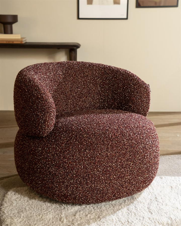 Fauteuil draaibaar "Maeve" Eleonora zonder armleuning - Rood Maywood stof