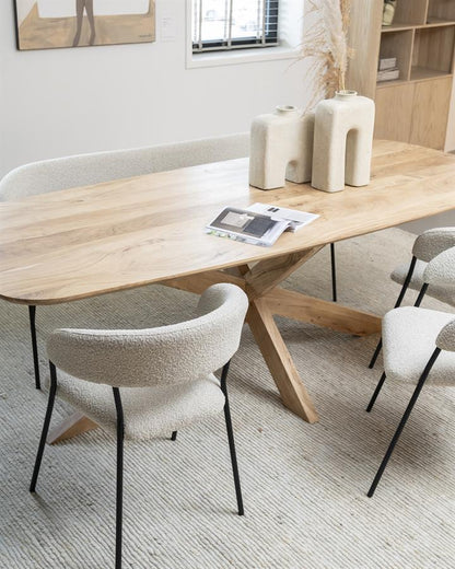 Eettafel Nikki Eleonora 240x100 - Naturel Acacia hout