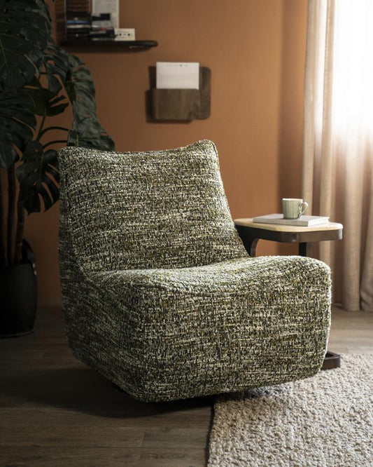 Fauteuil draaibaar Loys Eleonora zonder armleuning - Groene Barkley stof