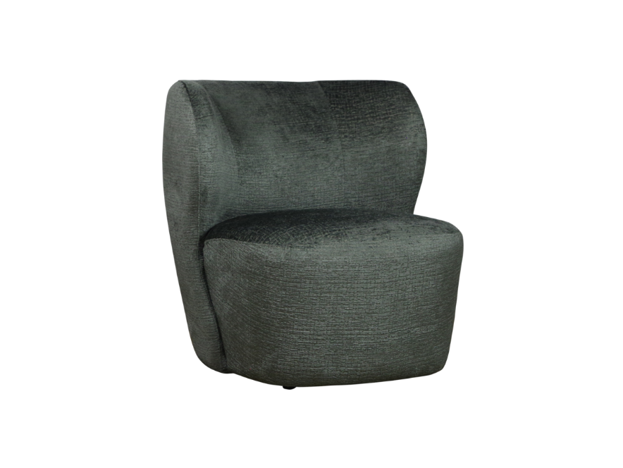 Fauteuil Ronda zonder armleuning halfrond Fusion stof 67 antraciet/grijze kleur (Magazijn sale)