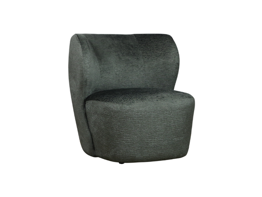 Fauteuil Ronda zonder armleuning halfrond Fusion stof 67 antraciet/grijze kleur (Magazijn sale)
