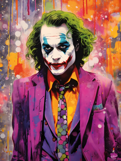 Glasschilderij Joker  / clown 60x80 cm