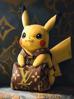 Glasschilderij Louis Vuitton Pikachu 60x80 cm