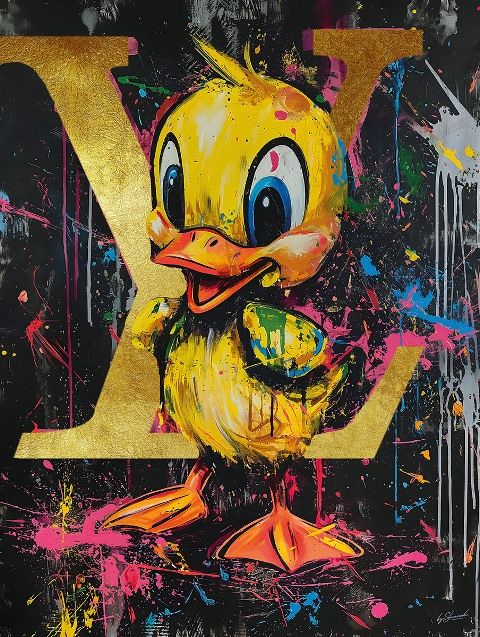 Glasschilderij Louis Vuitton Tweety 60x80 cm
