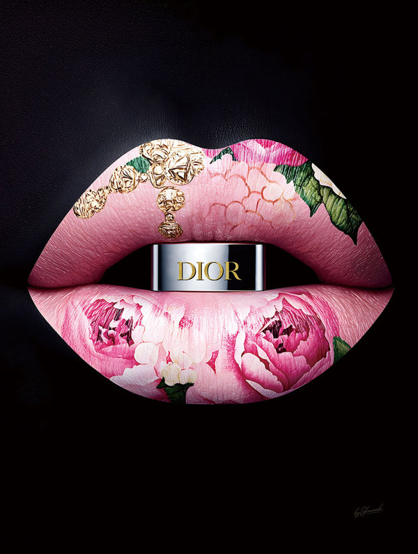 Glasschilderij Fashion lippen roze  60x80 cm