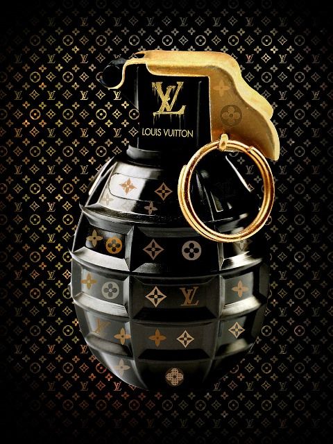 Glasschilderij Zwart/gouden granaat met goudfolie  60x80 cm