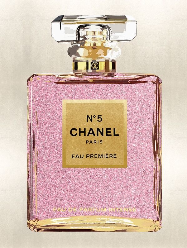 Glasschilderij parfum fles fashion roze 60x80 cm