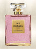 Glasschilderij parfum fles fashion roze 60x80 cm