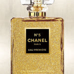 Glasschilderij parfum fles fashion goud 60x80 cm