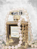 Glasschilderij parfumfles Chanel met parels goudfolie 60x80 cm