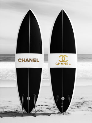 Glasschilderij met goudfolie Fashion surfin 60x80 cm