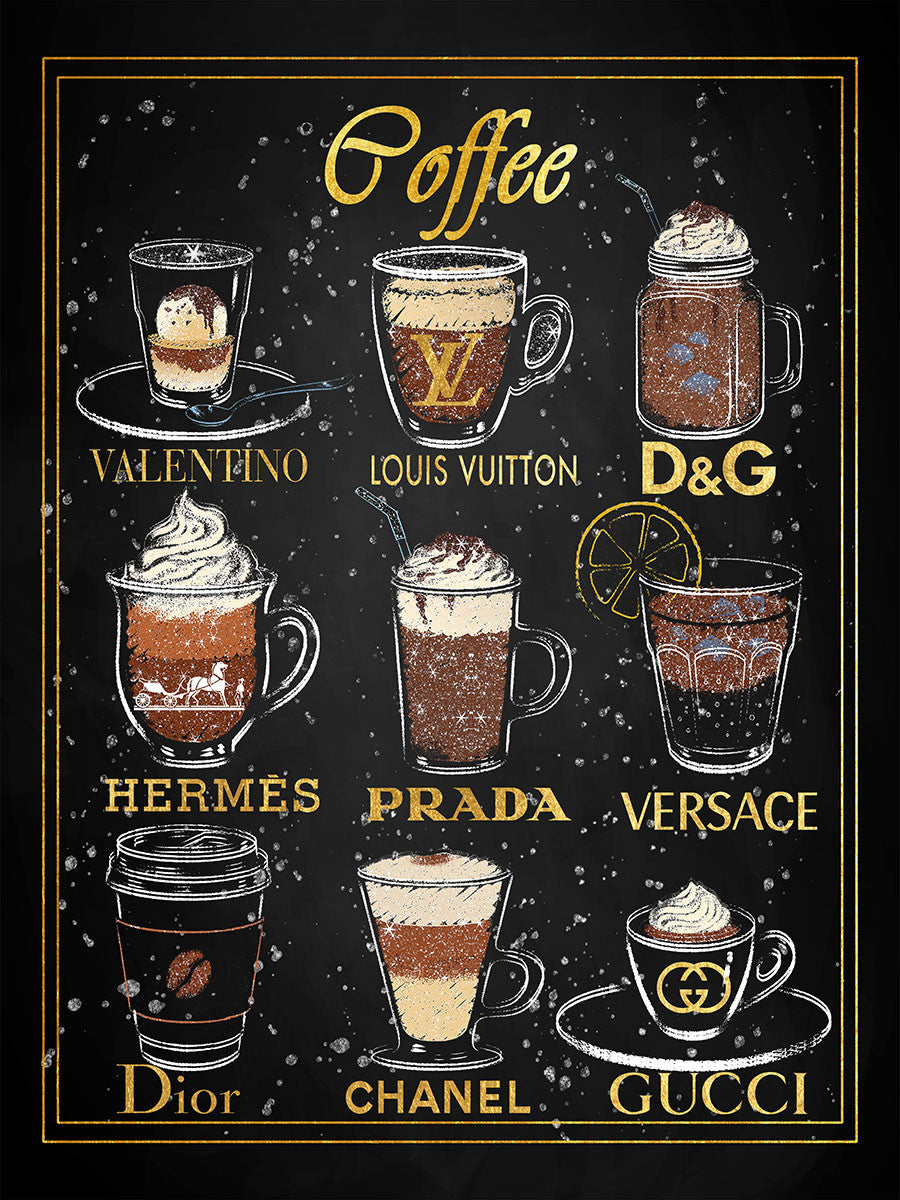 Glasschilderij Fashion koffie goudfolie 60x80 cm