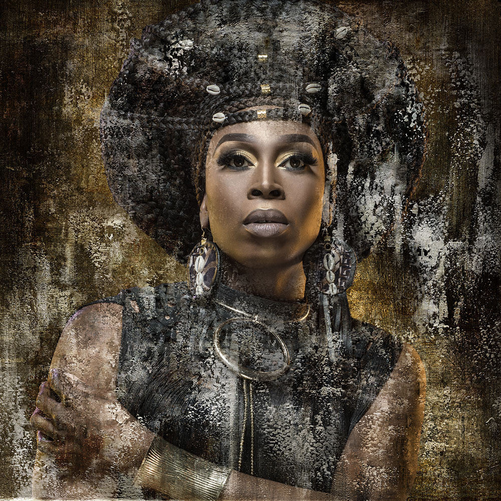 Glasschilderij Krachtige vrouw 80x80 cm