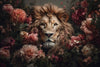 Glasschilderij Leeuw met bloemen 120x80 cm