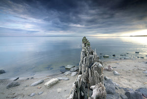 Glasschilderij zeezicht vanaf strand 120x80 cm
