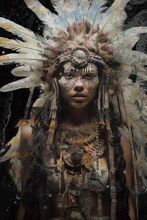 Glasschilderij Indianen vrouw 80x120 cm