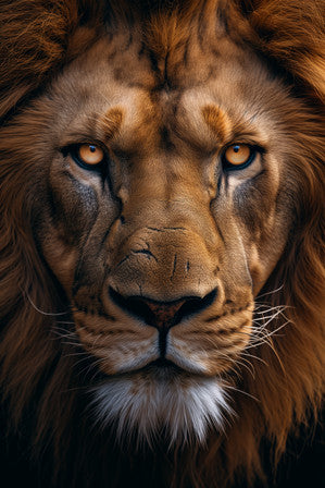 Glasschilderij Leeuwen kop close-up 80x120 cm
