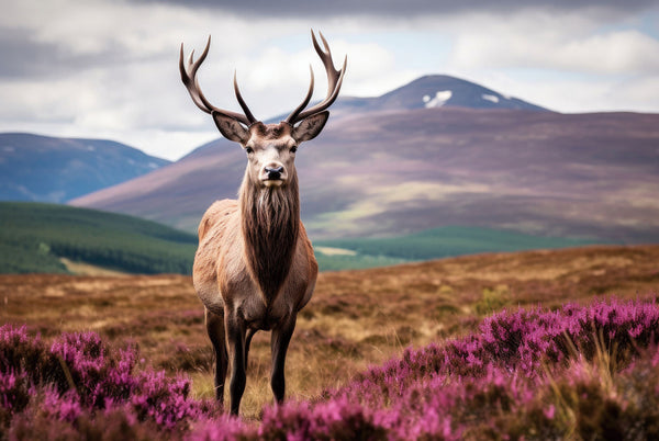 Glasschilderij Edelhert natuurlijke omgeving 120x80 cm