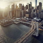 Glasschilderij Big city  Brooklyn Bridge stadsaanzicht 80x120 cm