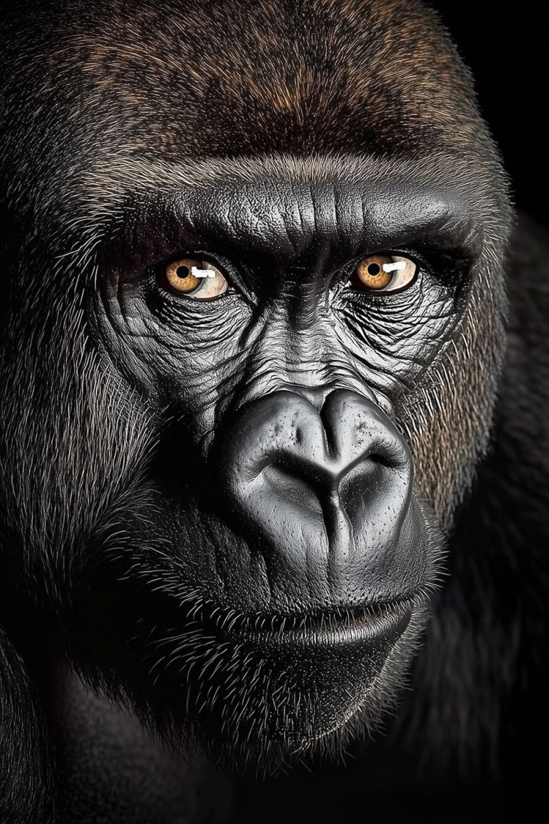Glasschilderij Gorilla close-up 80x120 cm