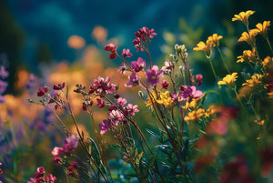 Glasschilderij 80x120cm Bloemen in de natuur (Magazijn sale)