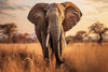 Glasschilderij Olifant op de savanne 120x80 cm