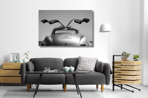 Glasschilderij Mercedes vliegdeuren achterkant 120x80 cm