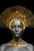 Glasschilderij vrouw goud/glitter 80x120 cm