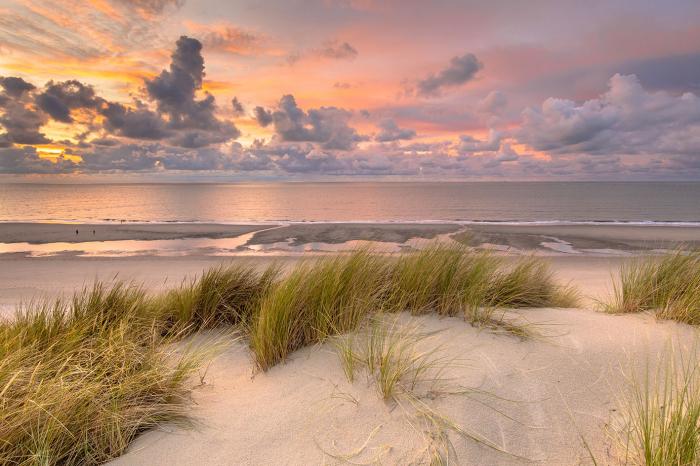 Glasschilderij strand , zee & duinen 120x80 cm