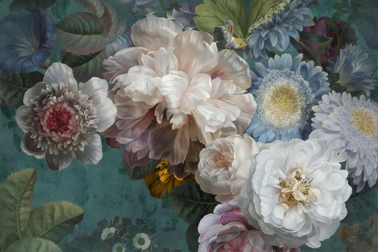 Glasschilderij gekleurde bloemen3D reliëf 120x80 cm