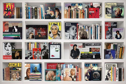 Glasschilderij boekenkast fashion met uniek 3D reliëf 120x80 cm (Magazijn sale)