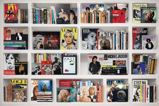 Glasschilderij boekenkast fashion met uniek 3D reliëf 120x80 cm (Magazijn sale)