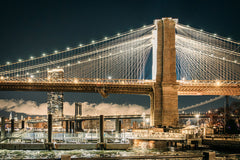Glasschilderij Brooklyn Bridge met 3D reliëf 120x80 cm