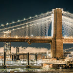 Glasschilderij Brooklyn Bridge met 3D reliëf 120x80 cm