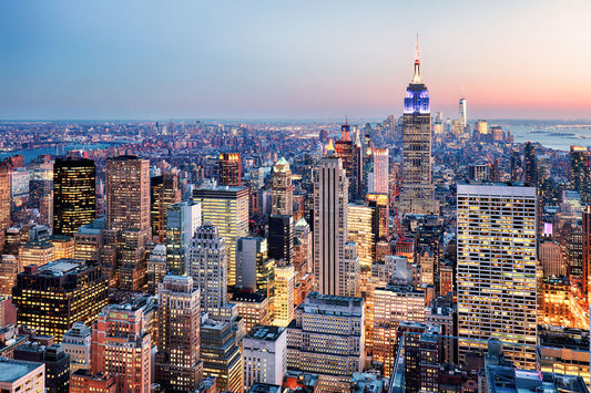 Glasschilderij Manhattan skyline met 3D reliëf 120x80 cm