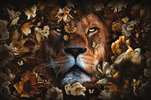 Glasschilderij leeuw divers 160x110 cm